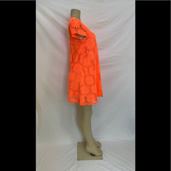 Kimchi Blue Sz Medium Orange Sunflower Lace Dress - Picture 7 of 13